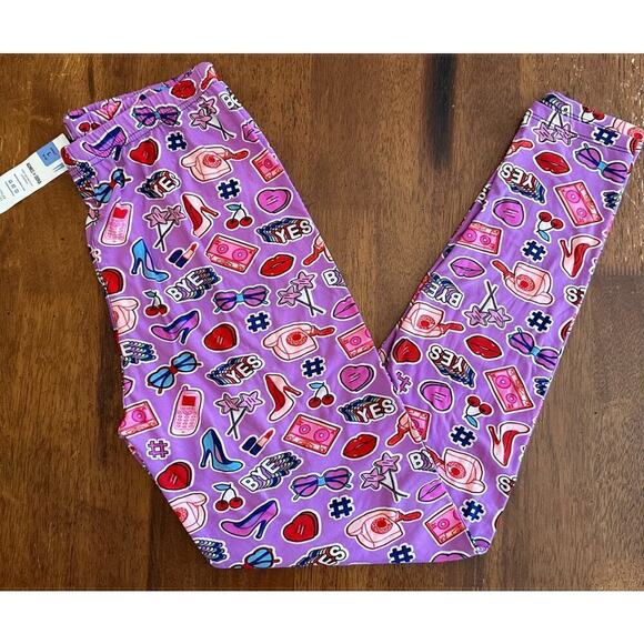 NWT Agnes & Dora Emoji Print Leggings Size Large - Picture 2 of 7